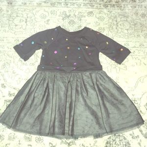Old Navy grey with rainbow polka dot tutu dress